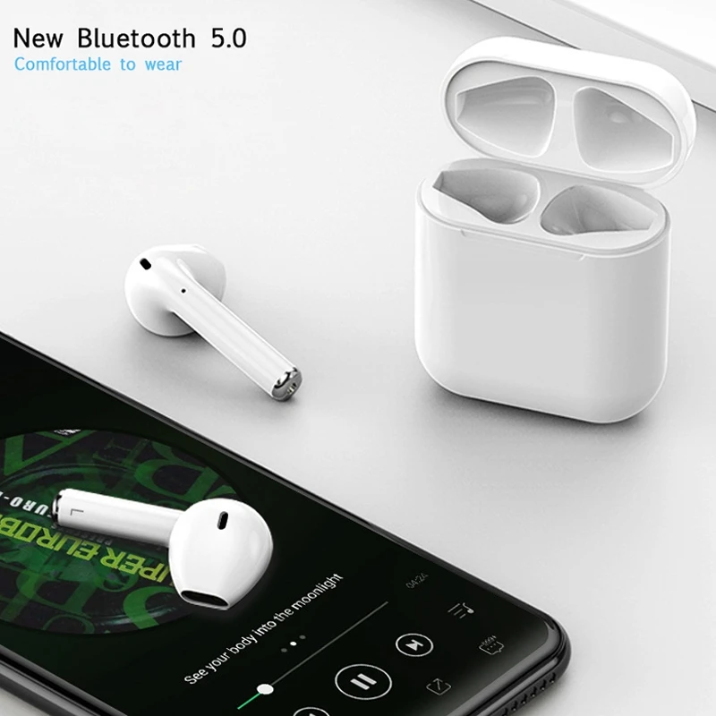 i12 Plus TWS Bluetooth 5.0 Wireless Earphones with Charging Case Support for Apple iPhone Android Auto Pairing & Touch Control - ANKUX.COM
