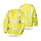 LX658-High Visibility Fluorescent Yellow Long Sleeves Flame Retardant Safety Vest High Quality Fire Resistant Self-