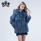 Ladies Autumn Winter Real Fur Jackets Women Leather Fox Fur Coat