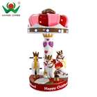 Happy Childhood 3 players carousel horse coin operated kids ride machine