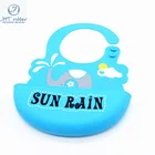 Bule Cartoon Water-proof Soft Comfortable Silicone Baby Bib For Baby Products