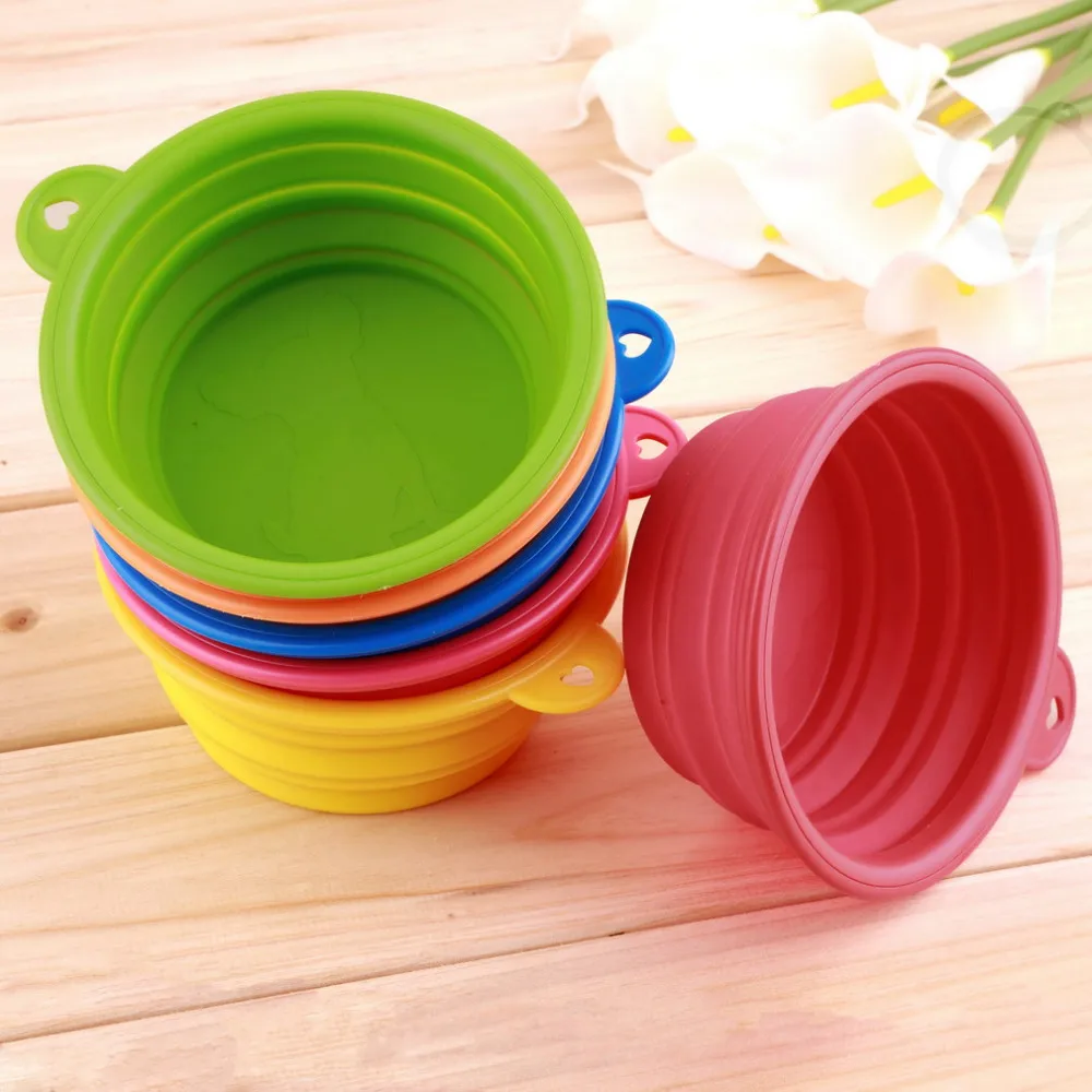 Fashion Silicone Collapsible pet supplies Pet Dog kitten Feeding Water Feeder Travel Bowl Dish Feeder dogs dog shop