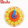 Decorative multi-function sunflowers wooden clock educational toys for children