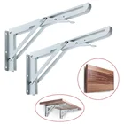 Custom Heavy Duty White Metal Triangle Table Bench Folding Adjustable Shelf Bracket