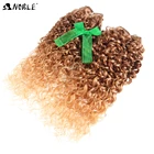 Noble gold synthetic hair kinky curly hair wave colorful synthetic hair weave