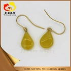 Pear shaped natural amber stone earrings cheap amber jewelry