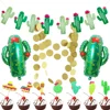 UMISS 19pcs Cactus Glitter Banner Glitter Dot Garlands Balloons, Amazon Hot Sales Summer Tropical Theme Party Decorations