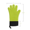 Long silicone BBQ Oven glove thick lining glove 5 fingers