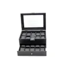 High Grade Leather Material Black Automatic 20 slot wrist Watch Box with Size up Your Requirement
