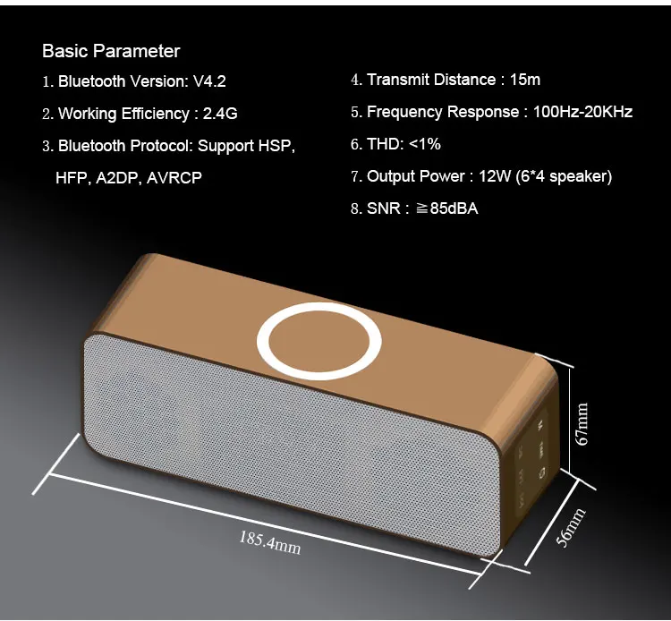 Qi Wireless Charging Pad with Blue tooth Speaker, Handsfree Wireless Speaker Blue tooth 4.2 Built-in 10W Wireless Charger - ANKUX.COM