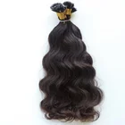 Virgin cuticle aligned brazilian human hair best quality curly nano ring remy hair extension