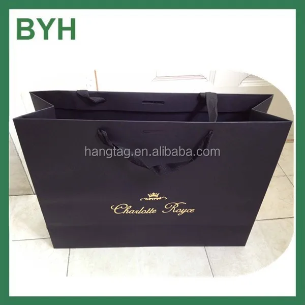 gold foil black paper bags with handle unique paper bag paper