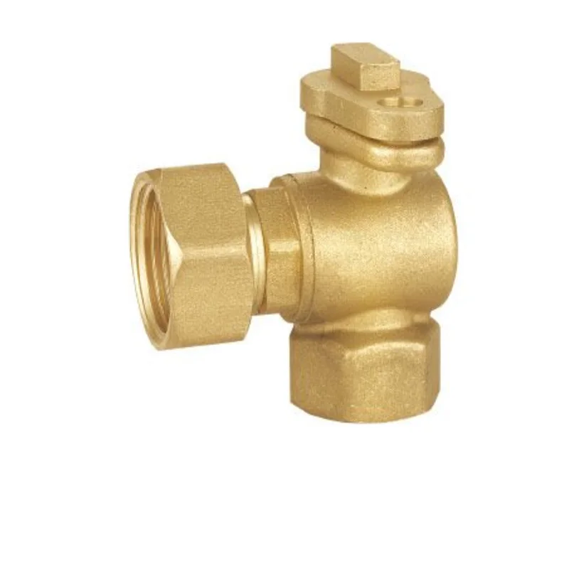 Lockable all brass copper ball valve angle type