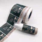 Custom Print Vinyl Waterproof Skincare Gold Foil Logo Stamped Bottle Label Sticker Roll