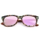 Youth Sunglasses Pink Lenses Square Wood Glasses Womens Trend Sunglasses YT--LA-0189L