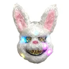 Horror Snowball Killer eva rabbit led mask halloween scary bunny anime cosplay mask halloween Party with LED