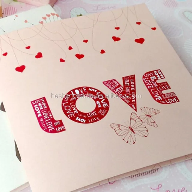love theme gift cards, factory price invitation cards with