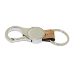 New Fashion Circle Blank Logo Custom Zinc Alloy Metal Keychains Multiple Leather Keyrings