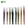 New Material High Quality 304 Stainless Steel Angle Curved Straight Tweezers for Eyelashes Extension