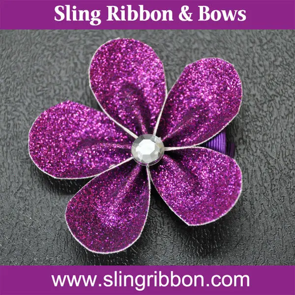 wholesale baby boutique glitter flowers with alligator clip