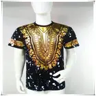 PE60 Men's Gold Foil Paint Splatter Graphic T Shirt Black