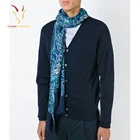 Fashion Flower Printed 100% Cashmere Neck Head Scarf For Men