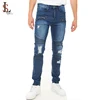 High quality new fashion china supplier distressed moto jeans wholesale custom men ripped skinny jeans