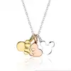 Fine jewlery 925 silver sterling three charms pendant necklace for girl 2019