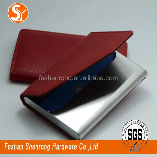 keychain promotional pu soft leather name card holder