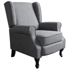 Contemporary High Wingback Fabric Push Back Recliner Chair for Living Room
