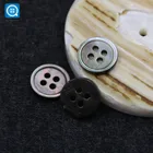 SK High grade black natural color round shirts shell buttons 18L/4 Holes Black M.O.P. Shell Button