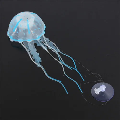 5Pcs/lot Beautiful Blue Glowing Effect Artificial Jellyfish for Aquarium Fish Tank Ornament Swim Pool Bath Decoration