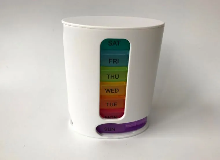 New design 7-day Oval pill organizer 7 day pill box pills dispenser