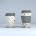 Household Silicone Sleeve Coffee Cup Bamboo Fibre Coffee Cup Reusable