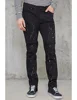 Royal wolf denim jeans manufacturer Black Ripped Cut Knees Paint Splatter Slim Fit Jeans Suppliers Bangladesh