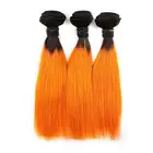 Top quality long hair style raw Brazilian hair T1Borange# color wholesale hair bundles