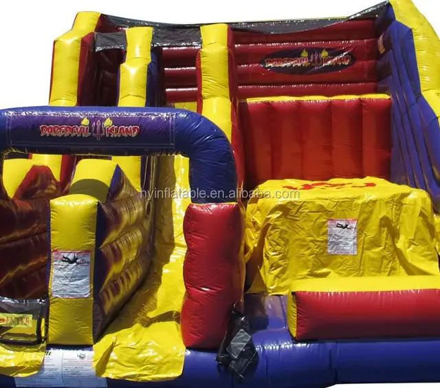 giant lawn inflatable obstacle bouncer with slide,jumping