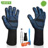 Heat Resistant BBQ Grilling Gloves EN407 Certified 13 Inch Oven Mitts 4-in-1 Barbecue Tools for Cooking Baking Outdoor