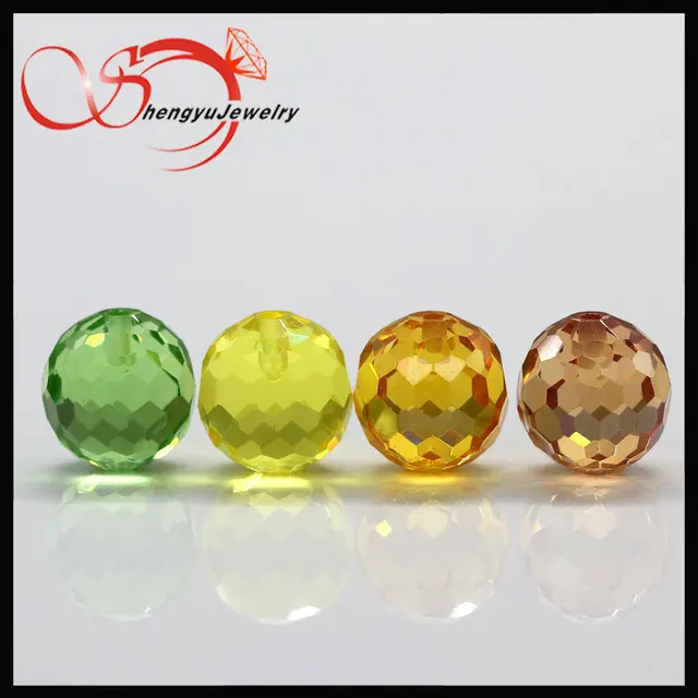 colorful round ball shape10 mm faceted glass beads with hole for
