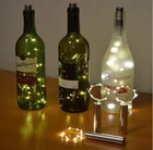 1AA Battery Operated copper light 15 LED Wine Bottle Cork Copper Wire String Lights