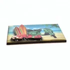 New design 3D wood refeigrator magnet epoxy sea view fridge magnets