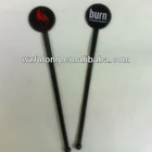 round top printed plastic swizzle sticks