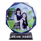 Popular Beautiful Color Printing Optic Crystal Circle Award For School Souvenir Gifts