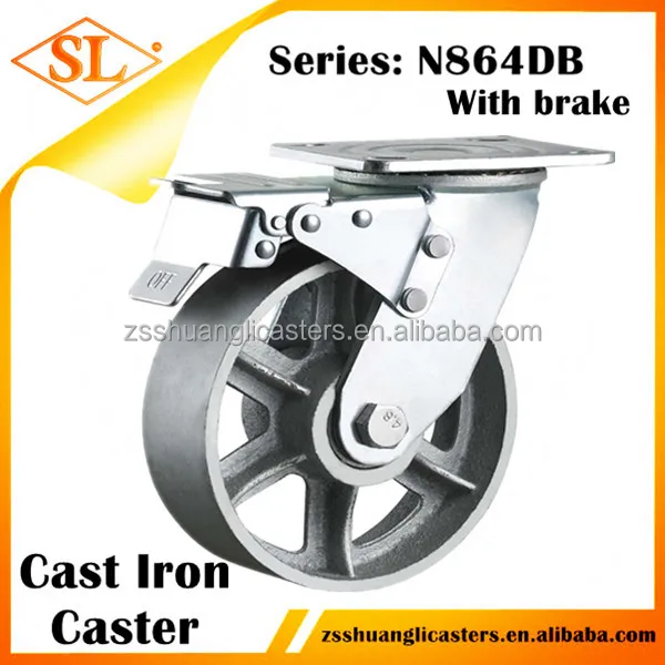 5 inch 125mm heavy duty castor wheel swivel cast iron cart wheel