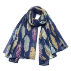 chiffon voile printed acrylic and silk fashion winter scarf and shawl hijab