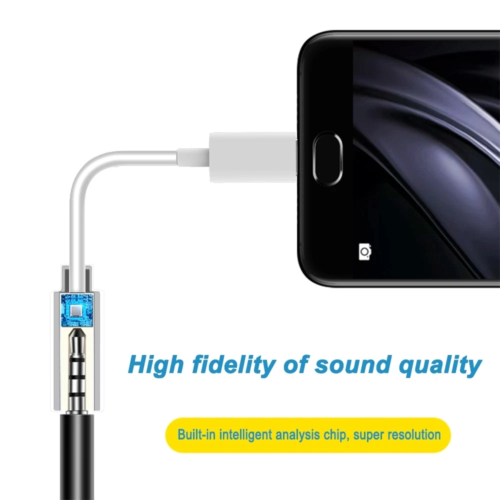Type C Earphone Audio Cable Adapter Type-C to 3.5 mm Earphone Microphone Headset Audio Aux Adapter for samsung  S10