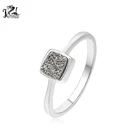 Women Girl Gift Simple Jewelry Zircon Design 925 Sterling Silver Ring
