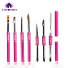 Rose Metal Handle Double End 100% kolinsky sable Acrylic 3D Liner Detail Gel nail art paint brush set for acrylic nails