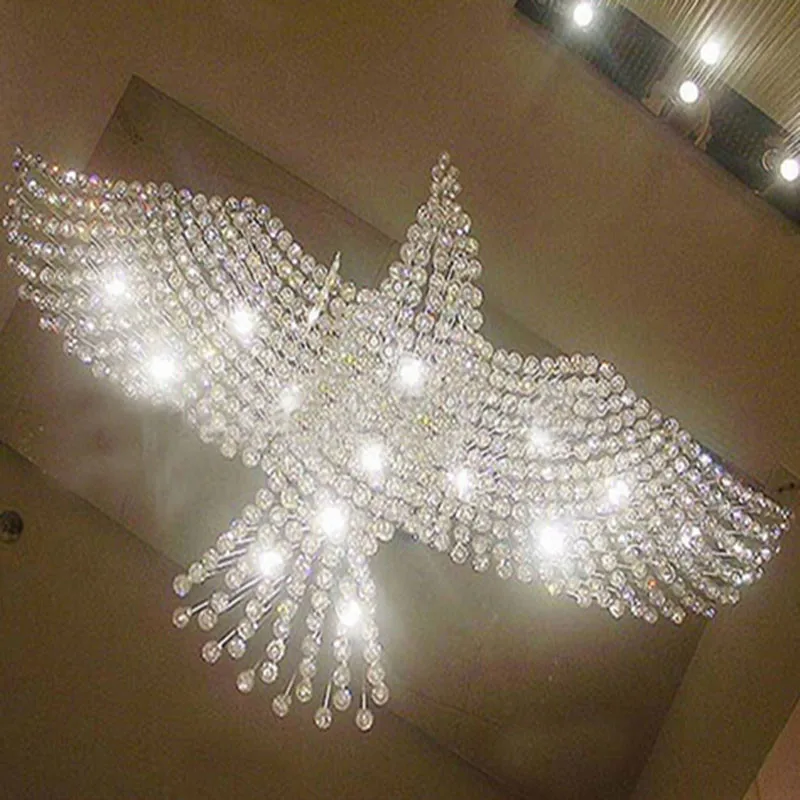 Eagle crystal ceiling light eagle hotel lobby engineering club creative modern villa living room chandelier customized