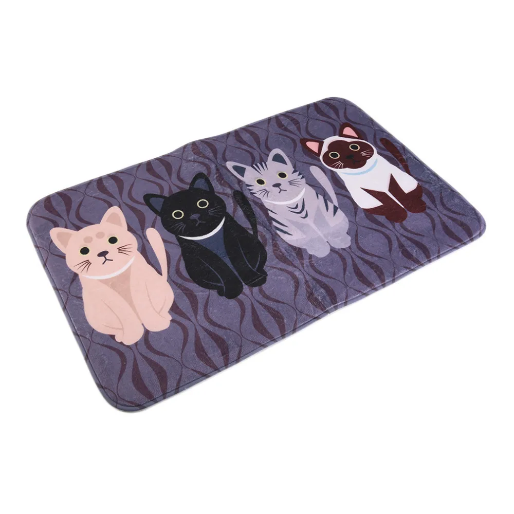 New hot Creative Kawaii Welcome Floor Mats Animal Cat Print Bathroom Kitchen Carpets House Doormats For Living Room Anti Slip